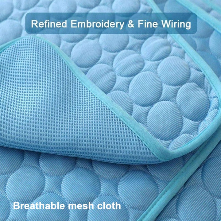 Dog Cooling Mat Cooling Pad for Pets Chilly Pad for Kennels, Crates, Cars, Indoor & Outdoor Ice Silk Mat Cooling Blanket Cushion Non-Toxic Breathable Sleep Bed Beach